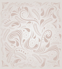 floral background with flowers,leaves,rabbits and swirls