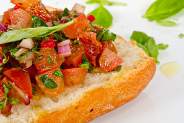 Bruschetta( Italian Toasted Garlic Bread ) with tomato