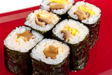 Sushi rolls made of mushroom
