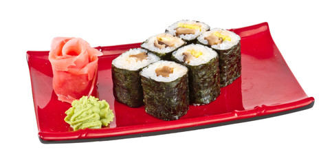 Sushi rolls made of mushroom