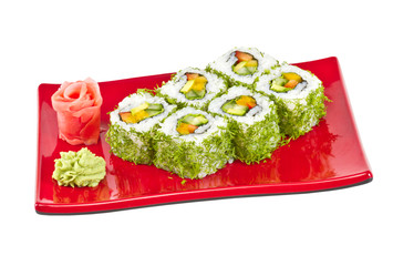 japan vegetarian roll with dill and vegetables