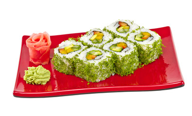 japan vegetarian roll with dill and vegetables