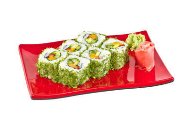 japan vegetarian roll with dill and vegetables