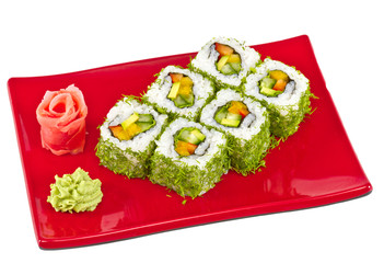 japan vegetarian roll with dill and vegetables