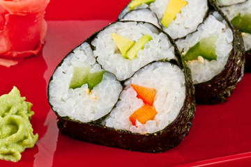 japan vegetarian roll with vegetables
