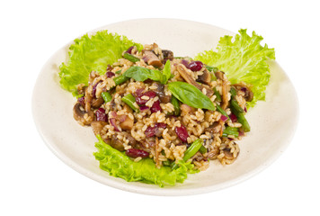 tasty rice with mushrooms