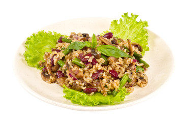 tasty rice with mushrooms
