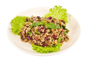 tasty rice with mushrooms