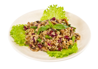 tasty rice with mushrooms