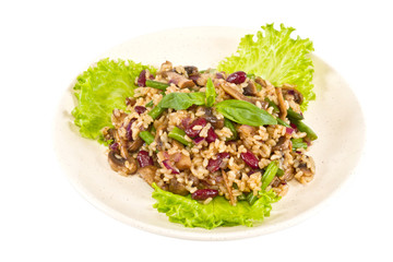 tasty rice with mushrooms