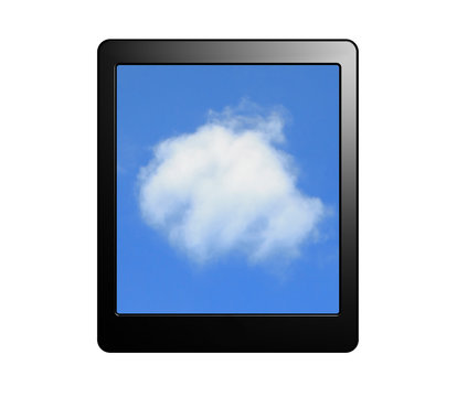 tablet pc with cloud for Cloud computing concept
