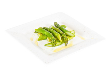 Asparagus on Plate with White Background