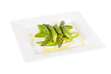 Asparagus on Plate with White Background