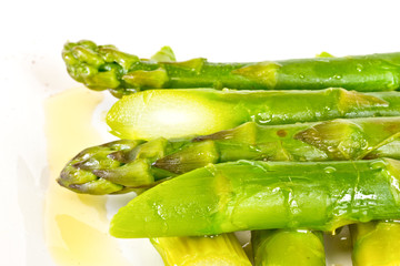 Asparagus on Plate with White Background