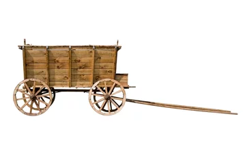 Deurstickers Old wooden wagon isolated on © blazny
