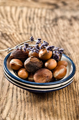 Argan fruit in a moroccan dish