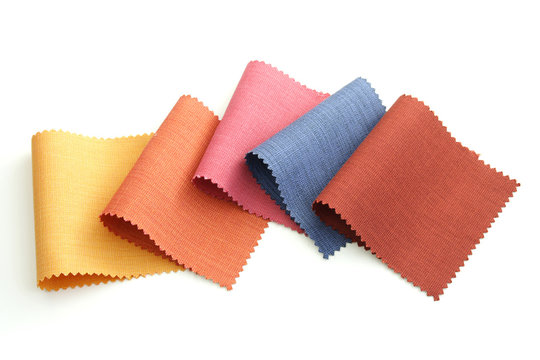 Multicolor tone of fabric sample on white background