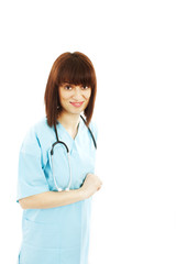 Fototapeta premium Nurse showing sign board