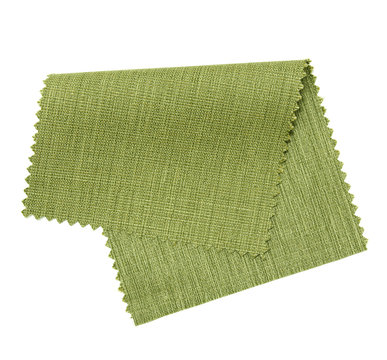 Green Fabric Sample Isolated On White Background