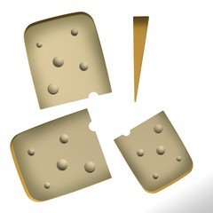 3d render of cheese piece
