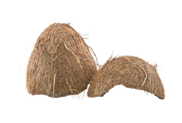 coconut shell on a white background