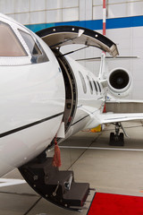 ladder in a private jet