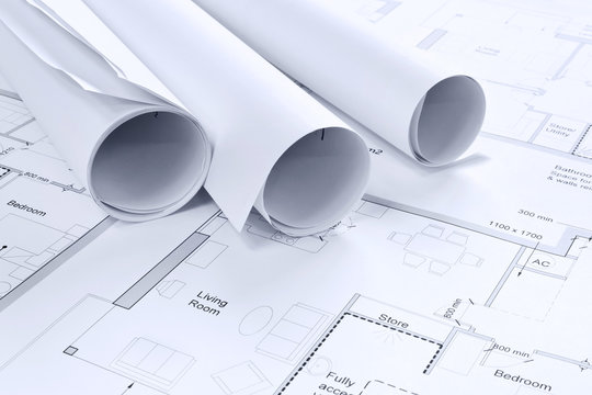 Architectural drawings background.