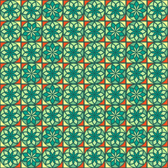 geometric seamless pattern with flower