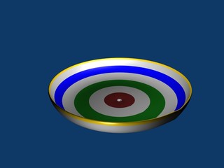 Une assiette multicolore modélisée avec le logiciel Blender !