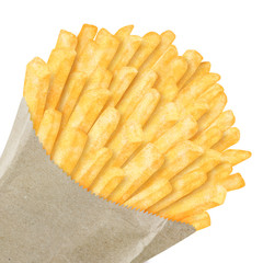 French fries in paper bag