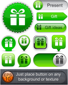 Gift high-detailed modern buttons.