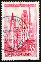 Postage stamp France 1957 Rouen Cathedral, France