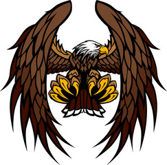 Naklejka premium Skrzydła orła i pazury maskotka ilustracji wektorowych
