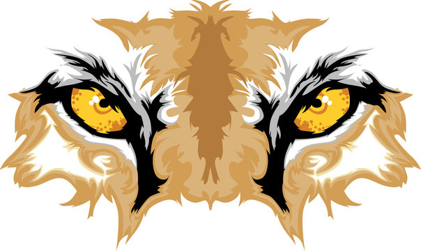 Cougar Eyes Mascot Graphic