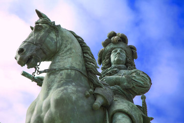 france,78,versailles : chateau, statue de louis 14