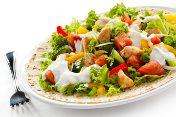 Kebab - grilled meat and vegetables