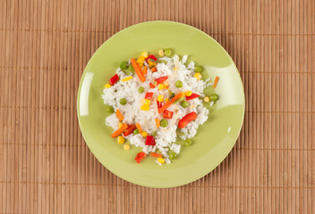 rice with vegetables on a plate
