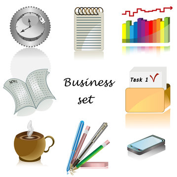 Business icons for office Vector set
