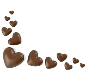 Corner, made from heart shaped chocolate candies