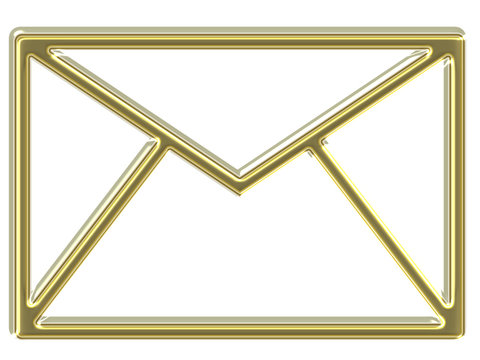Ícone dourado - envelope