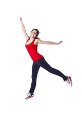 Fototapeta na wymiar Young woman jumping