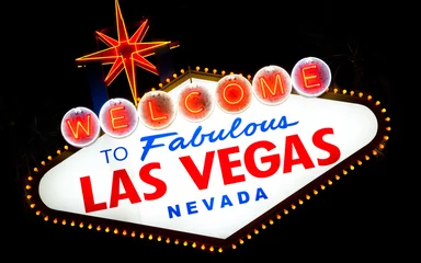 Fototapete Rund Las Vegas Sign a night © Michael Flippo