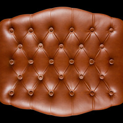 Closeup texture of vintage black leather sofa for background