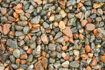 Wet pebbles.
