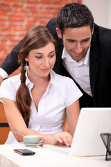 romantic couple in a restaurant