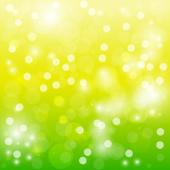 Abstract background green blurry lights, vector