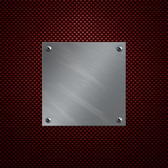 Brushed aluminum frame bolted to a carbon fiber background