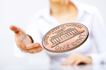 Coin as symbol of risk and luck