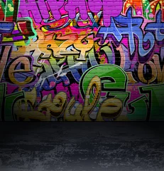 Papier Peint photo Autocollant Graffiti Peinture d& 39 art de rue urbain de mur de graffiti