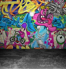 Poster de jardin Graffiti Peinture d& 39 art de rue urbain de mur de graffiti
